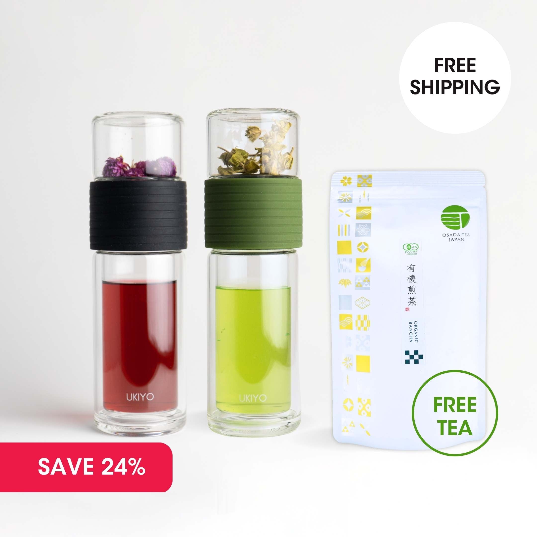 Double Up Promo Pack - 2 Premium Infusers & FREE Organic Bancha Tea