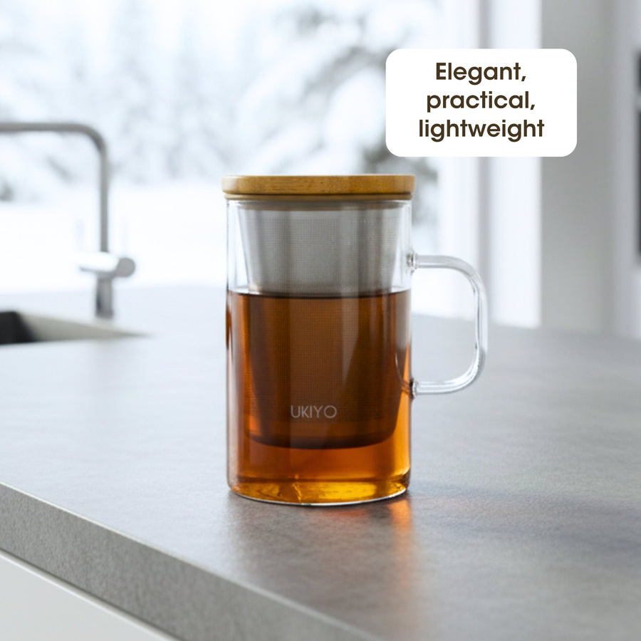 Ukiyo Wood - Glass & Stainless Steel Tea Infuser – Ukiyo Lifestyle
