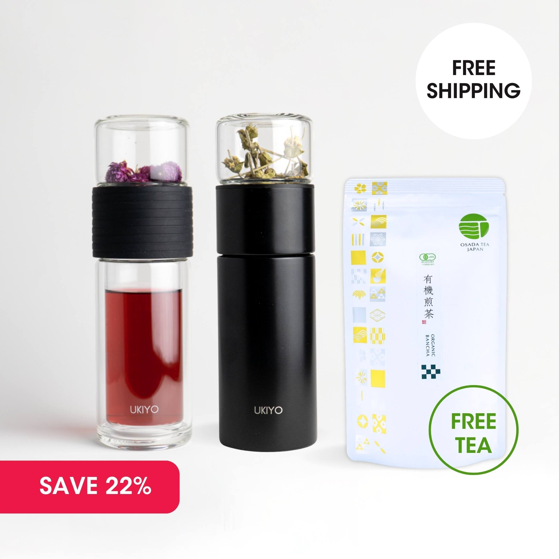 Double Up Promo Pack - 2 Premium Infusers & FREE Organic Bancha Tea