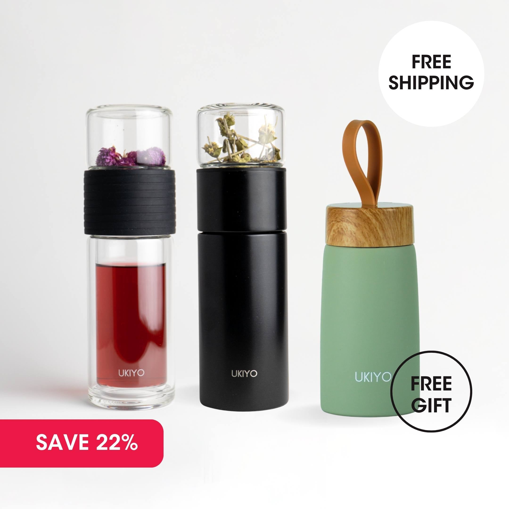 Double Up Promo Pack - 2 Premium Infusers & FREE Pebble Stainless Steel Bottle