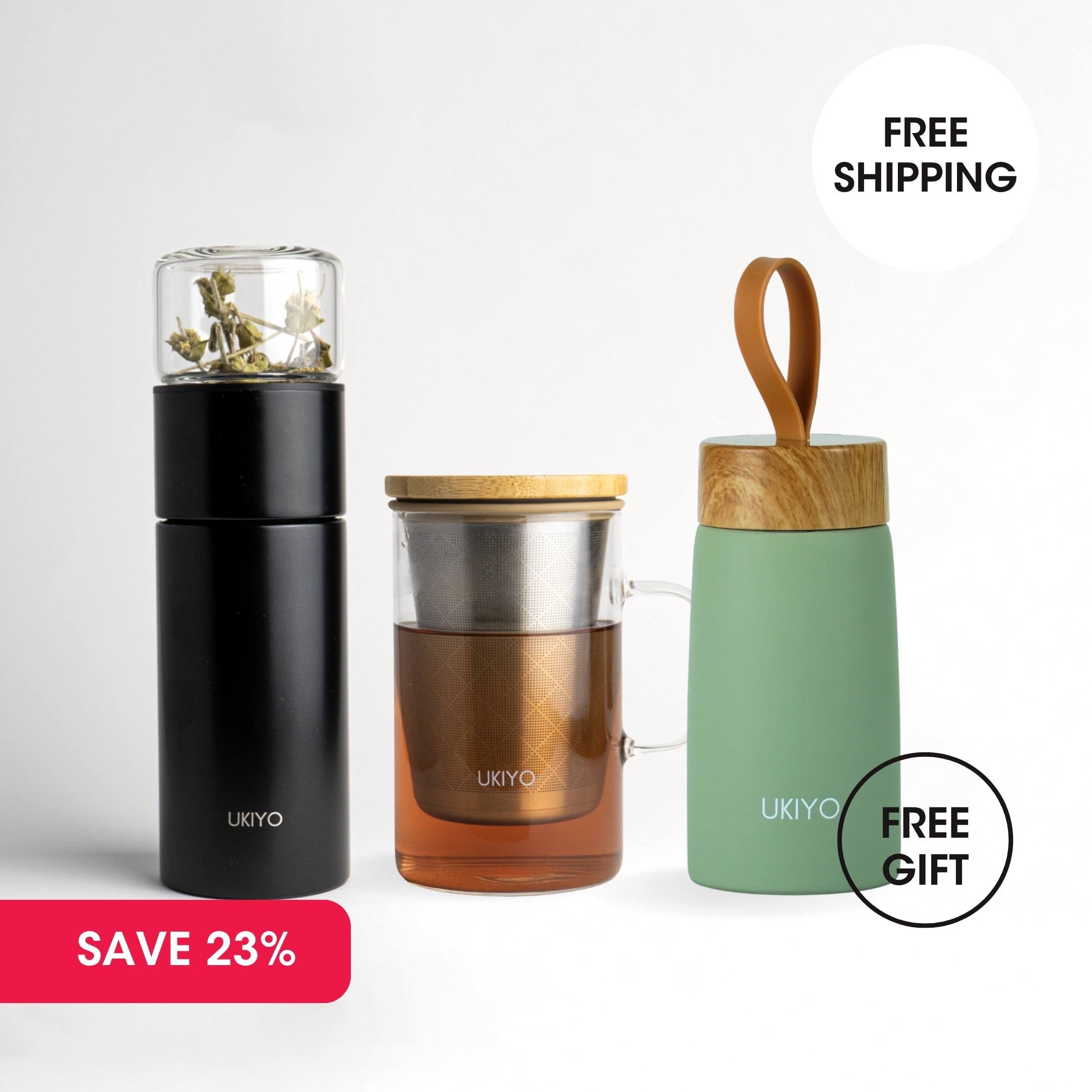 Double Up Promo Pack - 2 Premium Infusers & FREE Pebble Stainless Steel Bottle