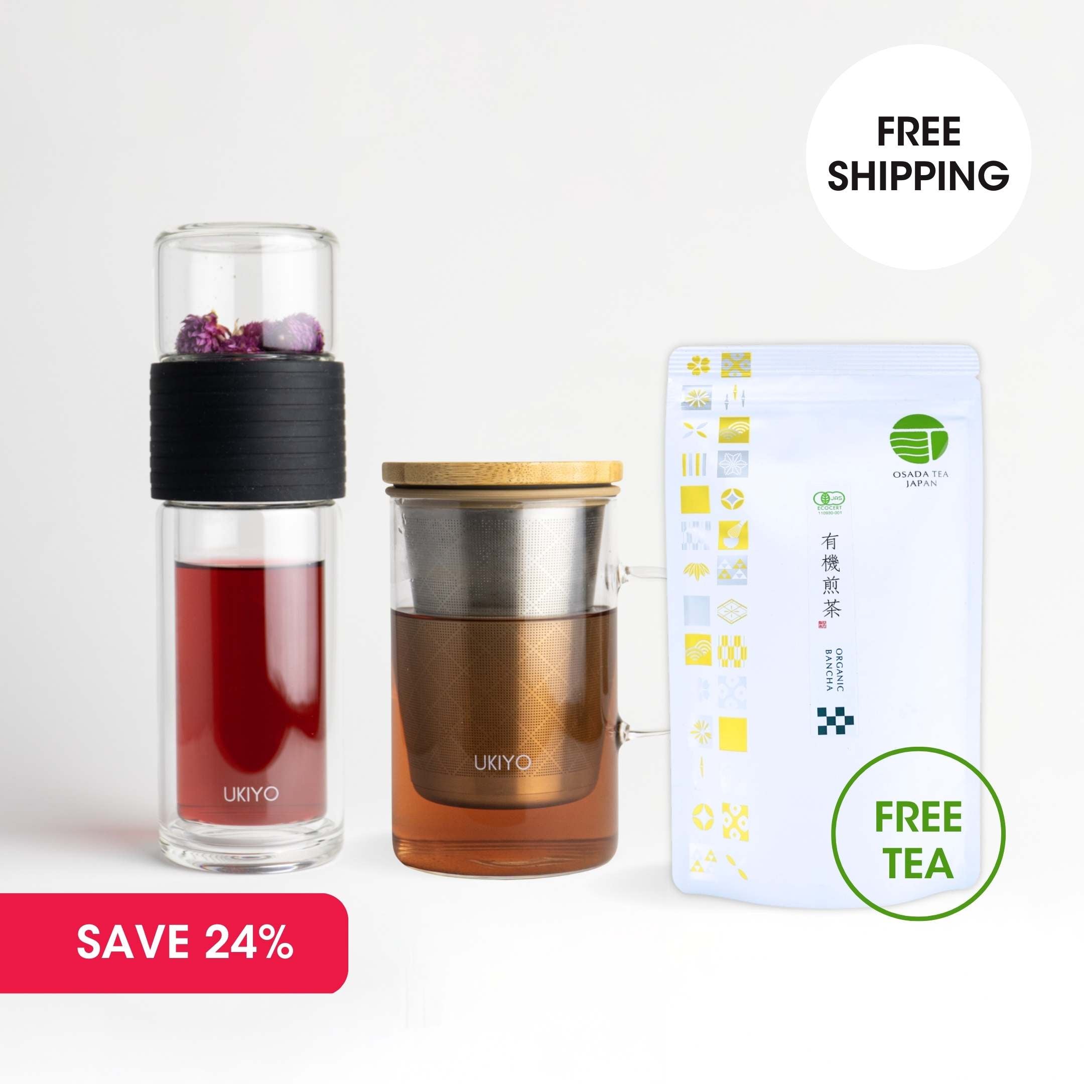 Double Up Mix Pack - Ukiyo Sense, Ukiyo Wood & FREE Organic Bancha Tea