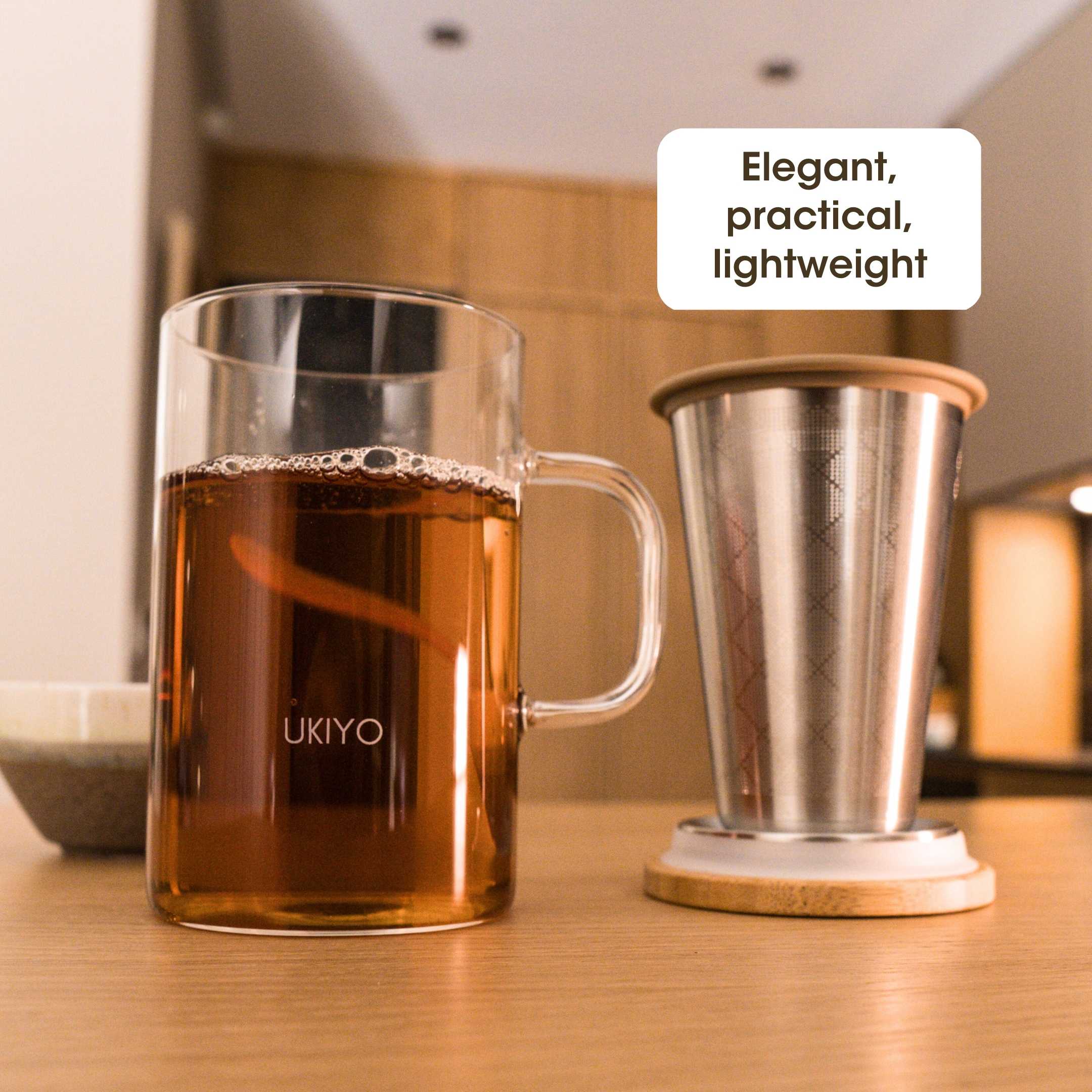 Ukiyo Wood - Glass & Stainless Steel Tea Infuser