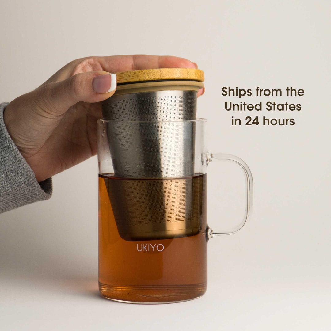 Ukiyo Wood - Glass & Stainless Steel Tea Infuser – Ukiyo Lifestyle