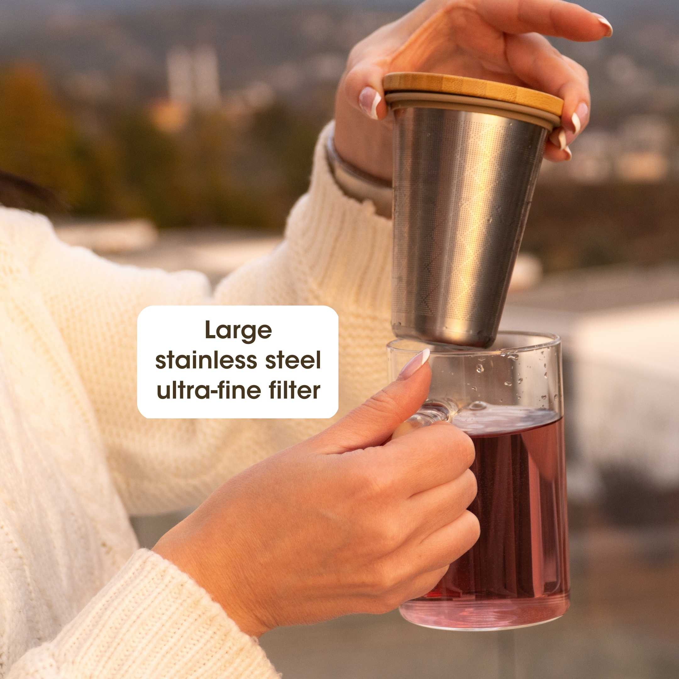 Ukiyo Wood - Glass & Stainless Steel Tea Infuser