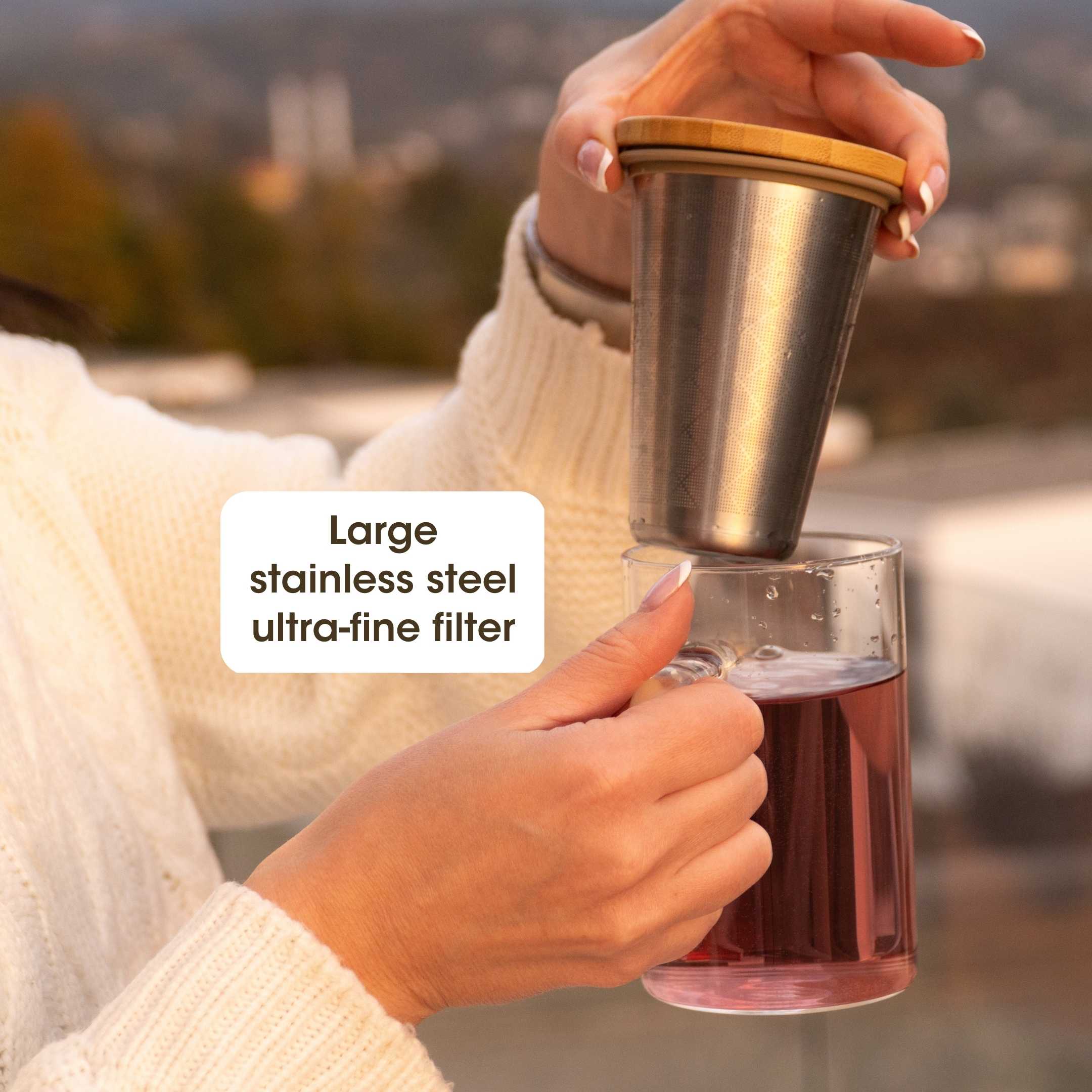 Ukiyo Wood - Glass & Stainless Steel Tea Infuser – Ukiyo Lifestyle