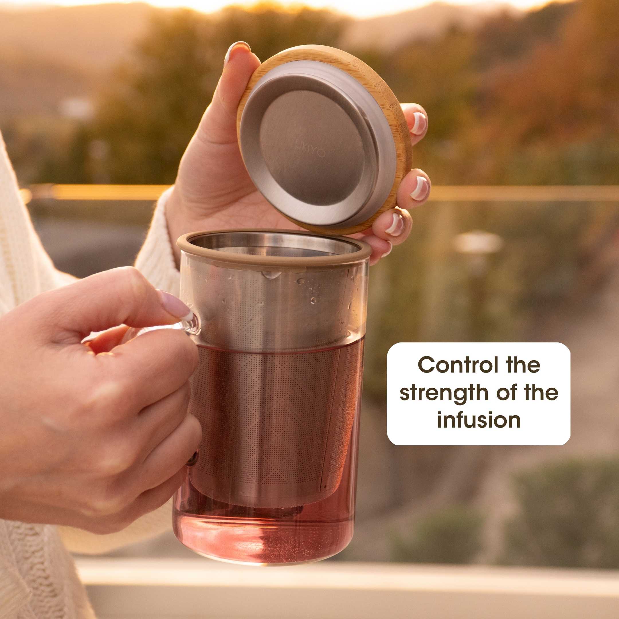 Ukiyo Wood - Glass & Stainless Steel Tea Infuser – Ukiyo Lifestyle