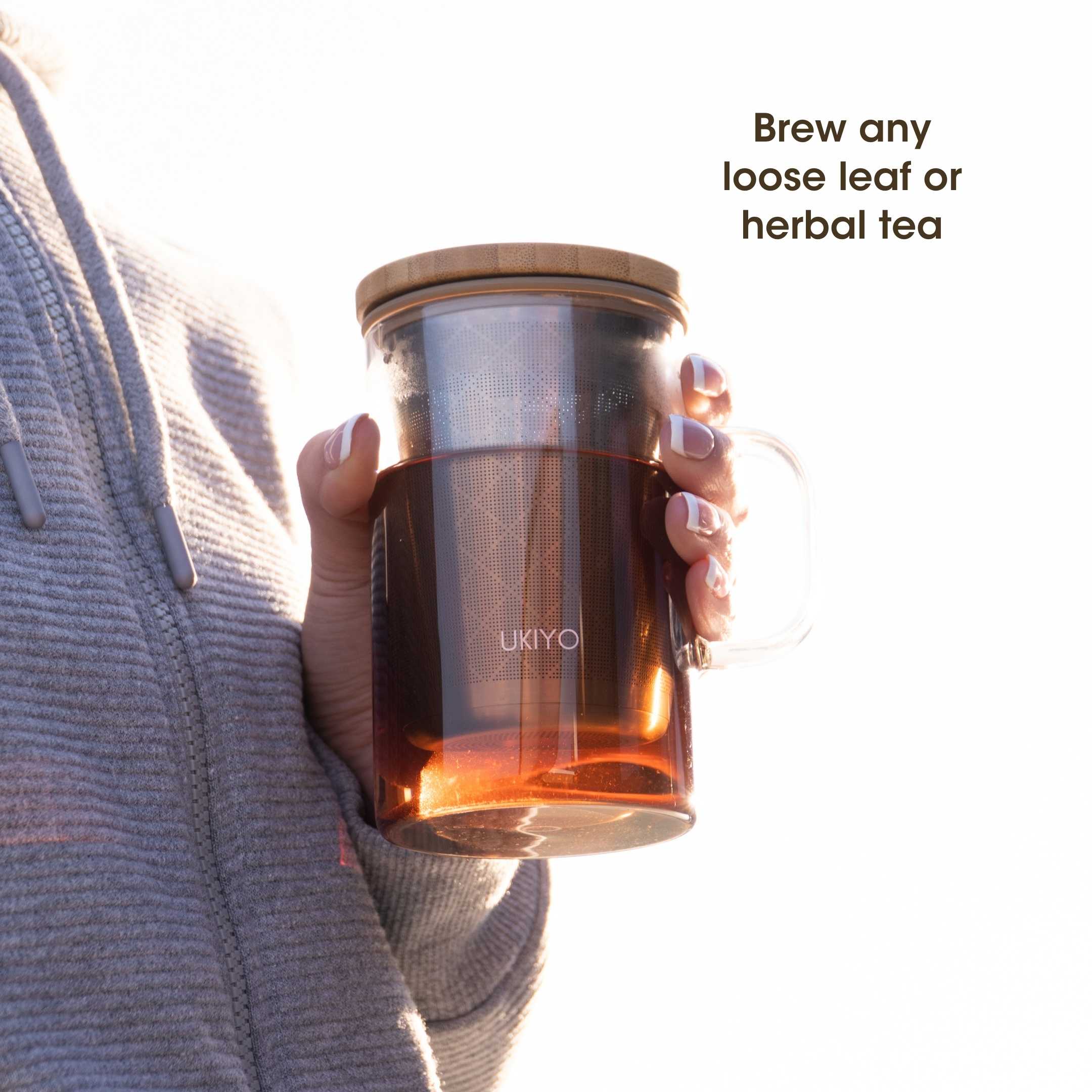 Ukiyo Wood - Glass & Stainless Steel Tea Infuser – Ukiyo Lifestyle